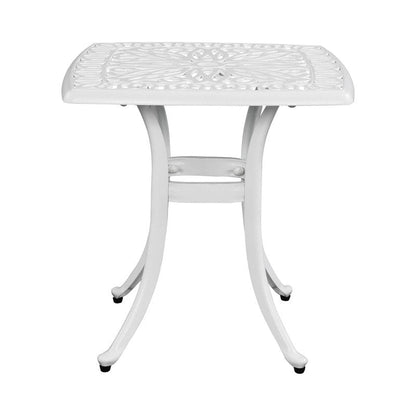 Patio 21 Table de salle à manger en fonte d'aluminium avec trou pour parasol