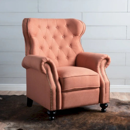 Fauteuil inclinable en tissu touffeté Walder avec têtes de clous par Christopher Knight Home