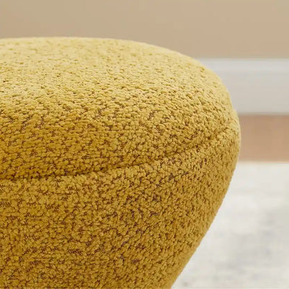 VANOMi Ottoman rembourré Boucle Djembe avec base pivotante, pouf, tabouret de coiffeuse pivotant pour salon, dressing (lot de 2)