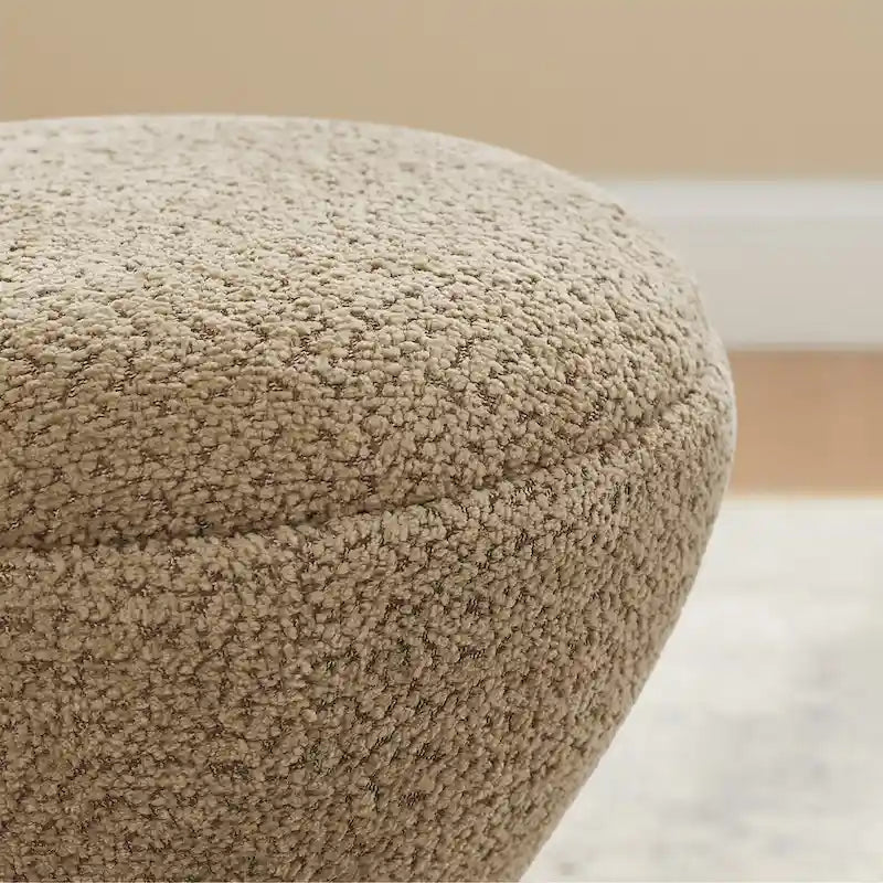 VANOMi Ottoman rembourré Boucle Djembe avec base pivotante, pouf, tabouret de coiffeuse pivotant pour salon, dressing (lot de 2)