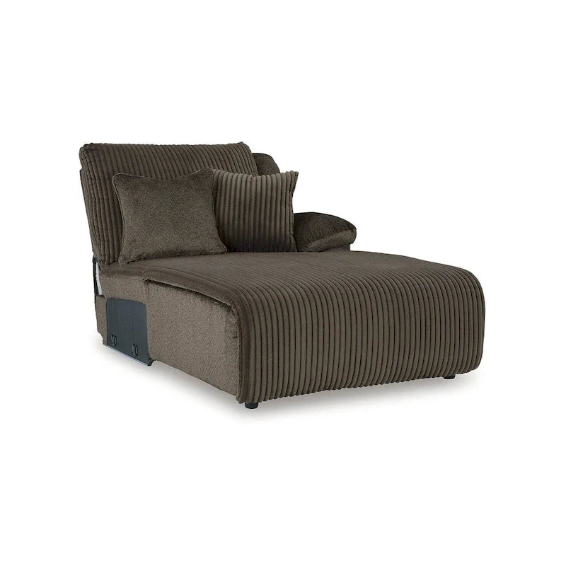 Signature Design by Ashley Canapé d'angle inclinable 6 places avec chaise longue Top Tier marron - 147 L x 134 P x 41 H