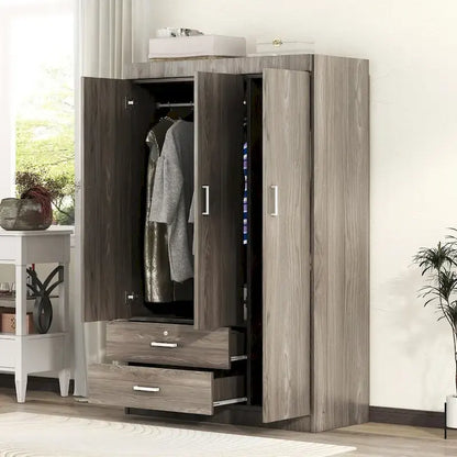 Armoire 3 portes avec 2 tiroirs