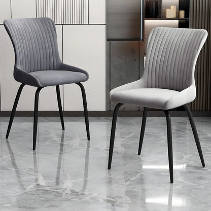 Chaises de salle à manger sans accoudoirs gris foncé industrielles