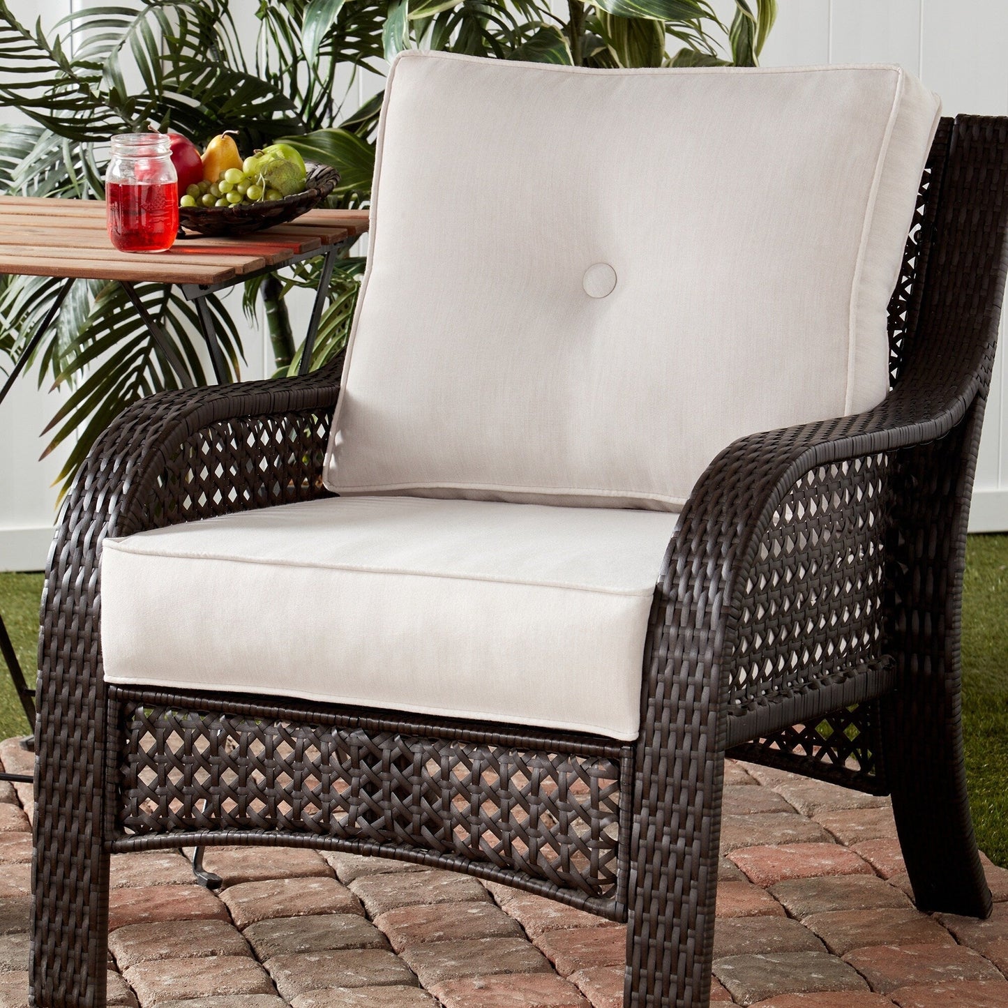 Ensemble de deux coussins d'extérieur haut de gamme Sunbrella pour assise profonde
