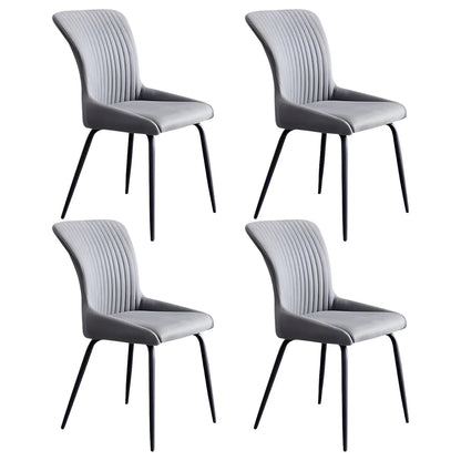 Chaises de salle à manger sans accoudoirs gris foncé industrielles