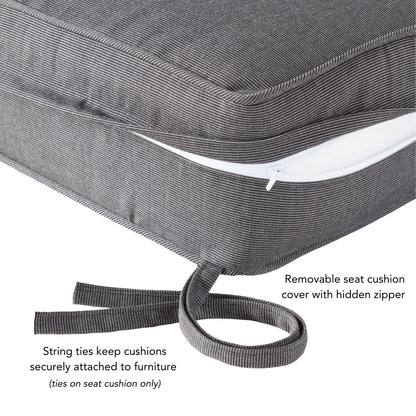 Ensemble de deux coussins d'extérieur haut de gamme Sunbrella pour assise profonde
