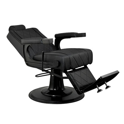 ROGERS Fauteuil de barbier inclinable robuste Fauteuil de coiffure, Noir
