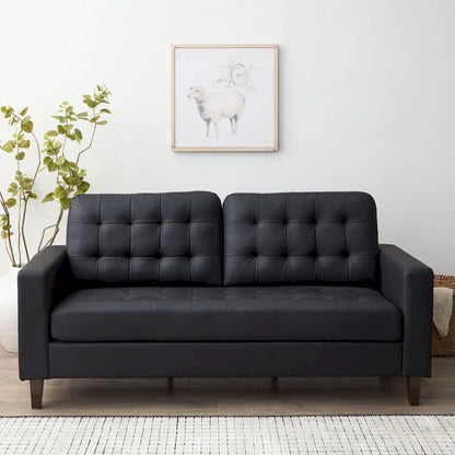 Canapé Brookside Brynn 76 po. avec accoudoirs carrés en similicuir/velours/tissu