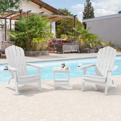 Bonosuki Lot de 2 chaises pliantes Adirondack pour patio et brasero