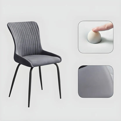 Chaises de salle à manger sans accoudoirs gris foncé industrielles