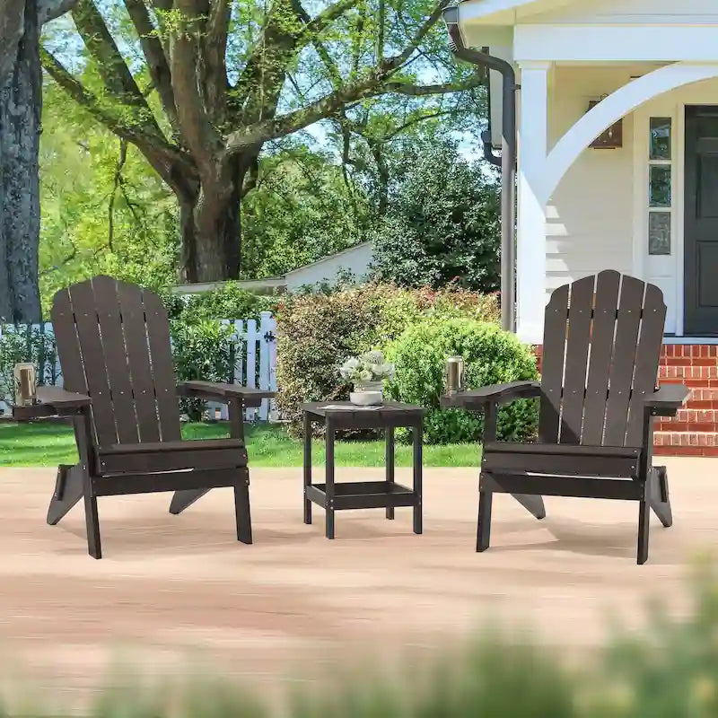 Bonosuki Lot de 2 chaises pliantes Adirondack pour patio et brasero