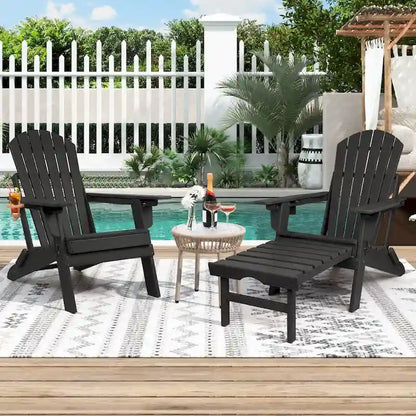 Chaise Adirondack pliante et réglable Vrakae avec ottoman