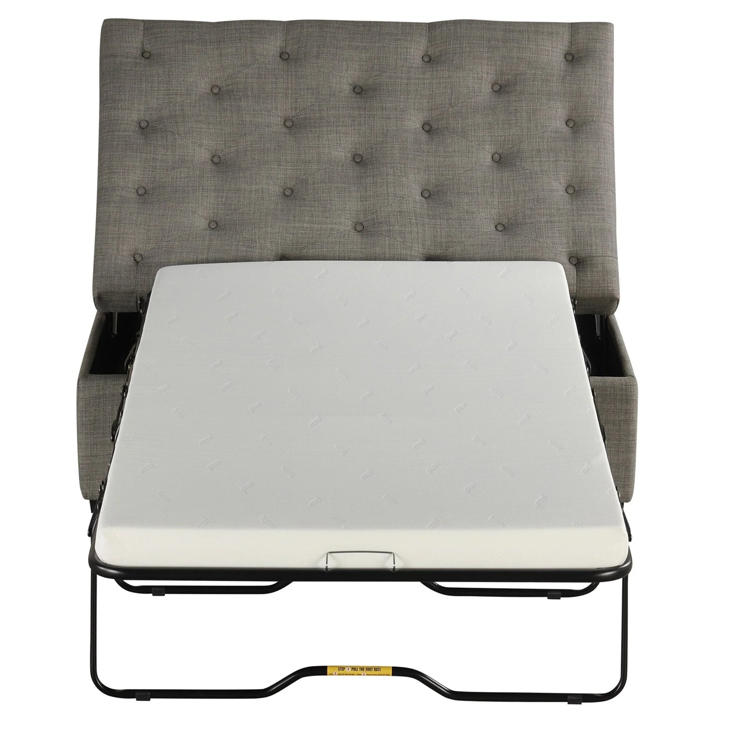 Pouf lit pliant, pouf de 126 cm avec lit pliant, pouf-lit convertible avec matelas à mémoire de forme et design capitonné