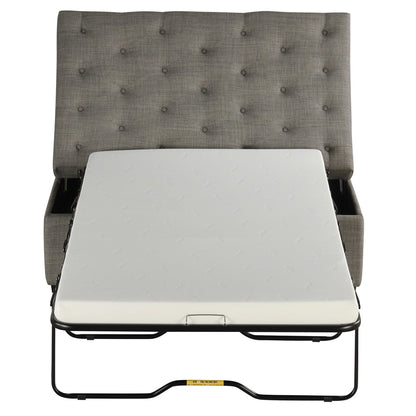 Pouf lit pliant, pouf de 126 cm avec lit pliant, pouf-lit convertible avec matelas à mémoire de forme et design capitonné