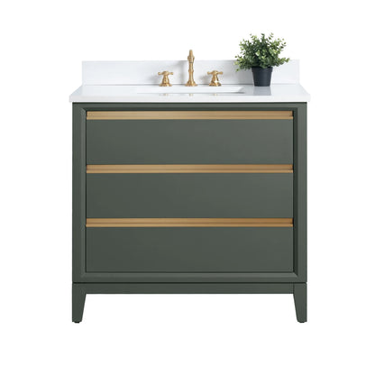 Meuble-lavabo Vanity Art avec évier en céramique et dessus en marbre reconstitué