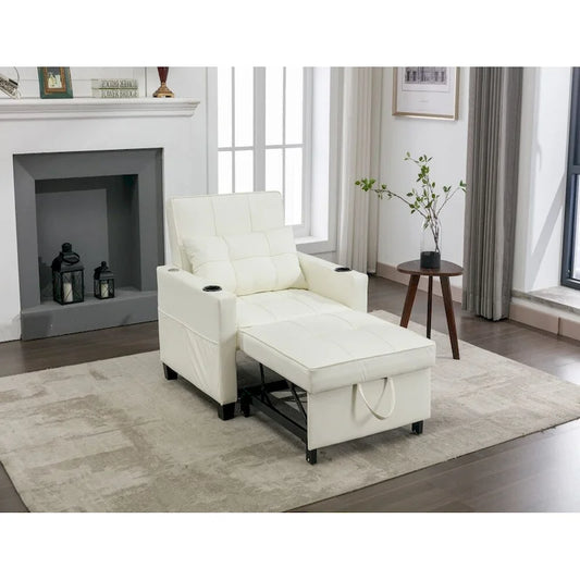 Fauteuil Lit Futon Convertible Fauteuil 3-en-1 Fauteuils Lits avec Ports USB