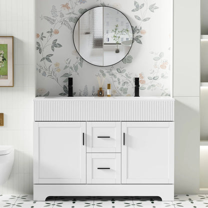 Meuble-lavabo de salle de bain Wavy Line 30/36/48 avec évier et robinet