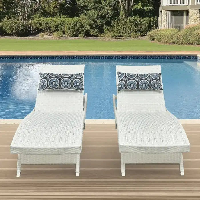 Chaises longues en osier tout temps - Lot de 2