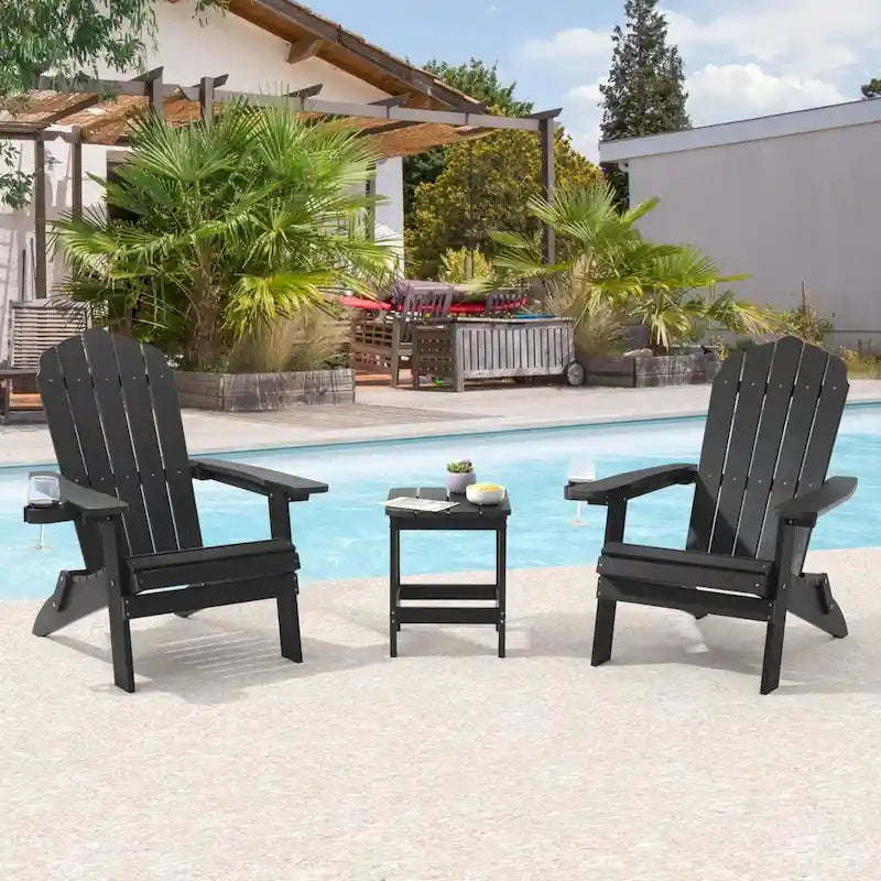 Bonosuki Lot de 2 chaises pliantes Adirondack pour patio et brasero