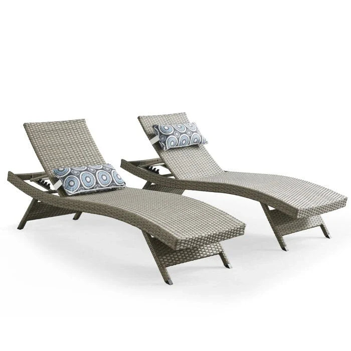 Chaises longues en osier tout temps - Lot de 2