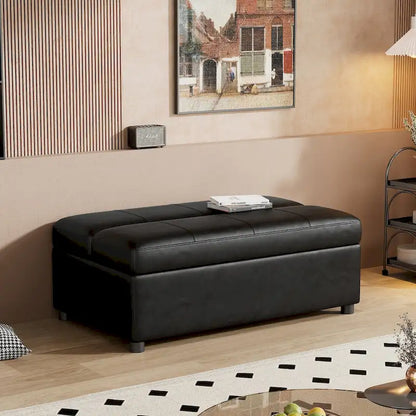 Lit d'appoint pliable ottoman convertible Twin Size avec matelas, canapé-lit rembourré en PU