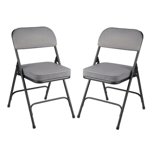 Chaise pliante de luxe matelassée en tissu de la collection Bernadine de Hampden Furnishings, lot de 2