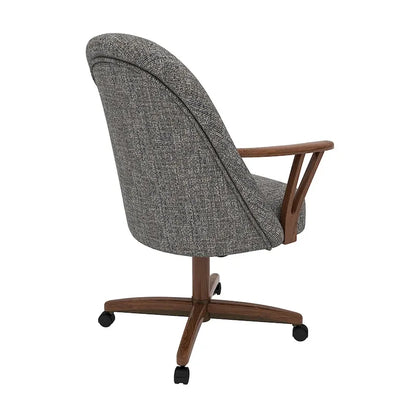 Chaise de salle à manger Chromcraft Cliff Caster, finition noyer