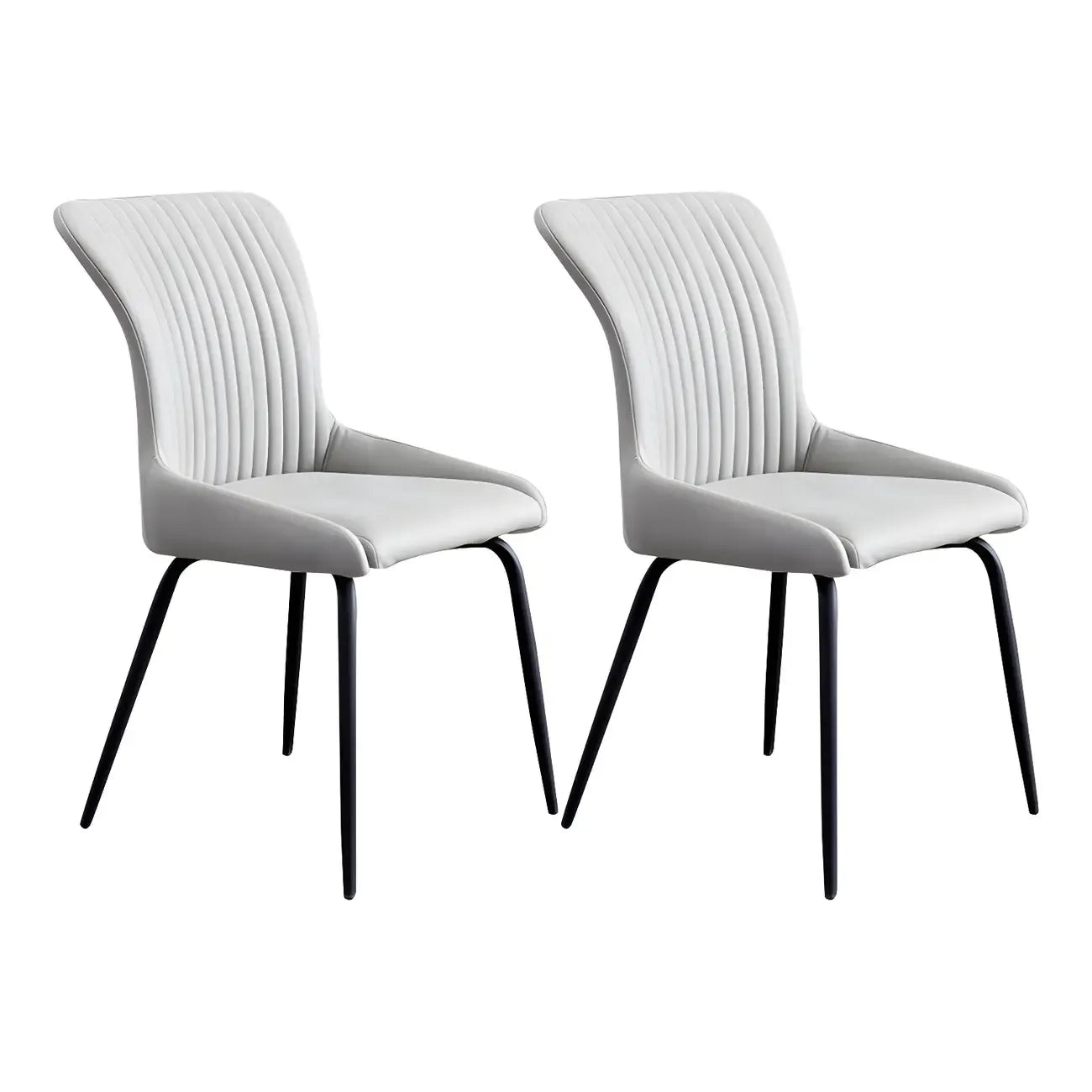 Chaises de salle à manger sans accoudoirs gris foncé industrielles