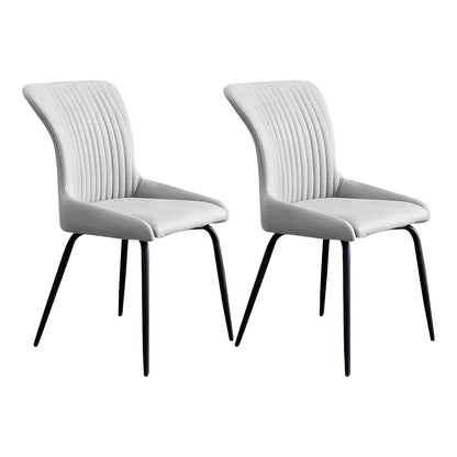Chaises de salle à manger sans accoudoirs gris foncé industrielles