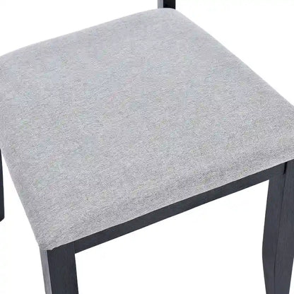 Lot de 4 chaises de salle à manger en bois à dossier à lattes