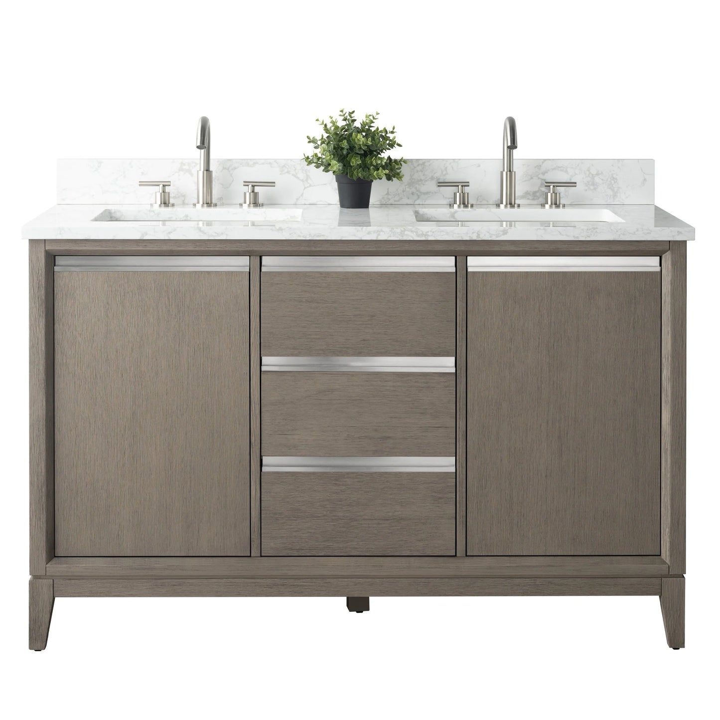 Meuble-lavabo Vanity Art avec évier en céramique et dessus en marbre reconstitué