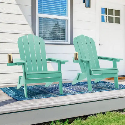 Bonosuki Lot de 2 chaises pliantes Adirondack pour patio et brasero