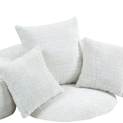 Canapé paresseux à dossier haut en chenille avec 3 oreillers et pouf géant