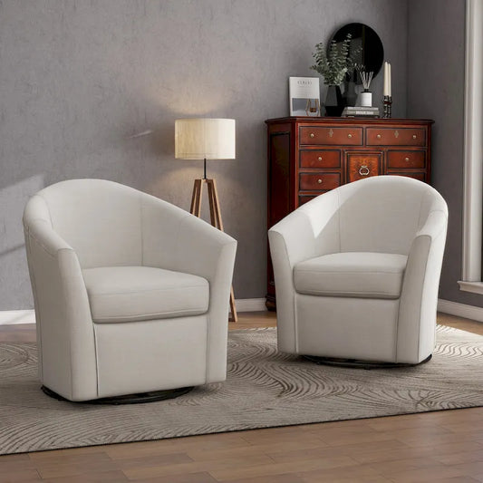Lot de 2 fauteuils pivotants modernes avec accoudoirs pour salon