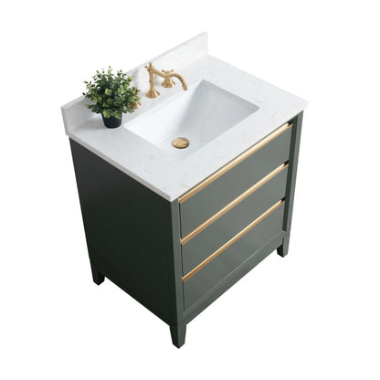 Meuble-lavabo Vanity Art avec évier en céramique et dessus en marbre reconstitué
