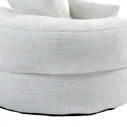 Canapé paresseux à dossier haut en chenille avec 3 oreillers et pouf géant