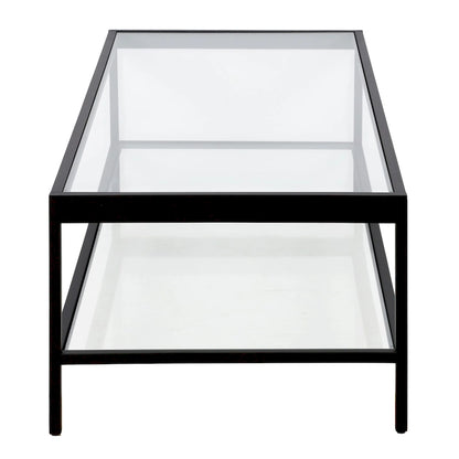 Table basse Alexis en métal et verre