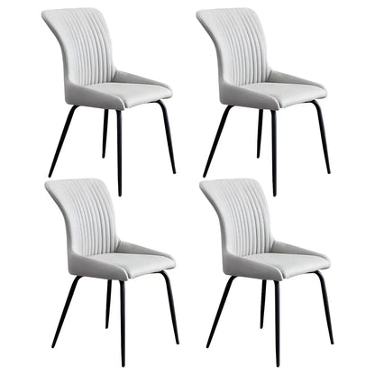 Chaises de salle à manger sans accoudoirs gris foncé industrielles