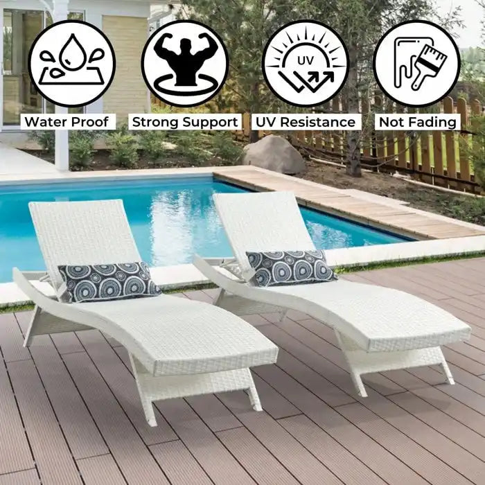 Chaises longues en osier tout temps - Lot de 2