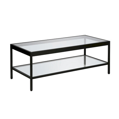 Table basse Alexis en métal et verre