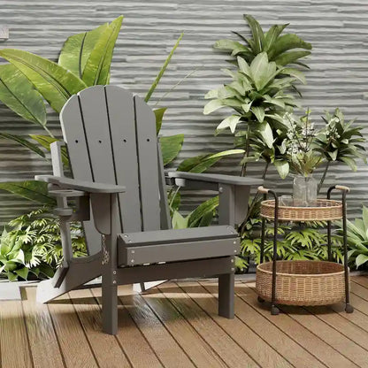 Chaise Adirondack pliante d'extérieur avec porte-gobelet