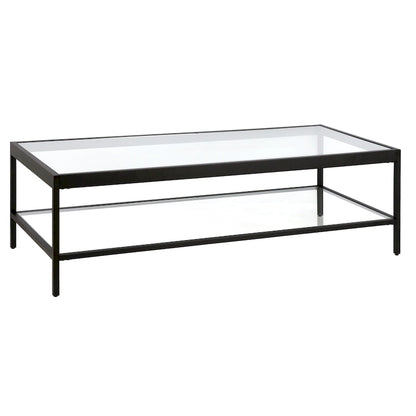 Table basse Alexis en métal et verre
