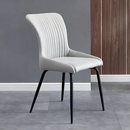 Chaises de salle à manger sans accoudoirs gris foncé industrielles
