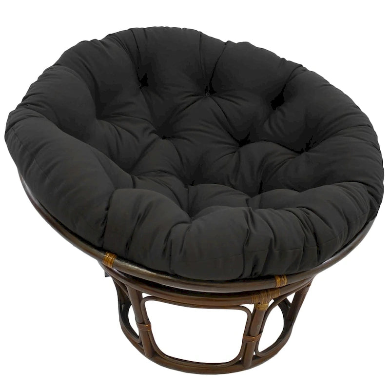 Fauteuil Papasan en rotin Bali 42 po avec coussin en sergé