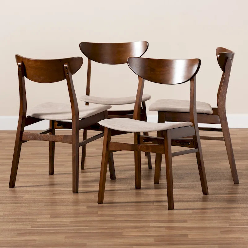 Lot de 4 chaises de salle à manger modernes de style transitionnel Parlin Mid-Century