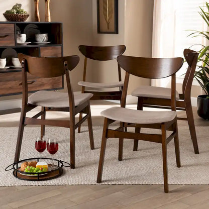 Lot de 4 chaises de salle à manger modernes de style transitionnel Parlin Mid-Century