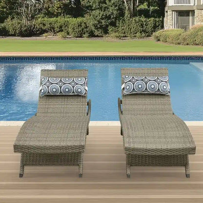 Chaises longues en osier tout temps - Lot de 2