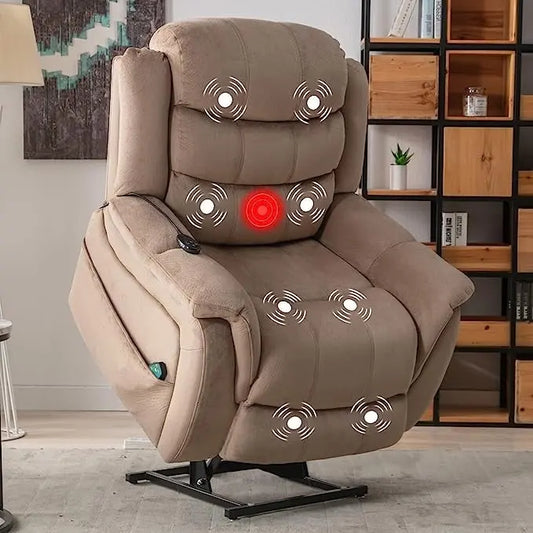 Fauteuil inclinable à plat releveur électrique pour personnes âgées avec massage et chauffage