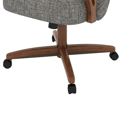 Chaise de salle à manger Chromcraft Cliff Caster, finition noyer