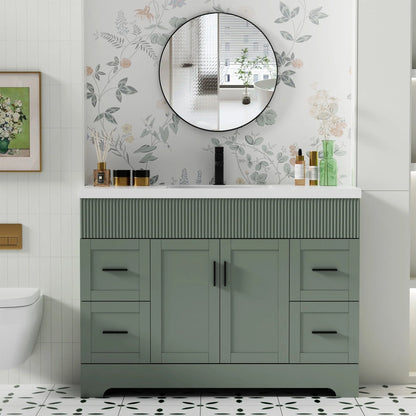 Meuble-lavabo de salle de bain Wavy Line 30/36/48 avec évier et robinet